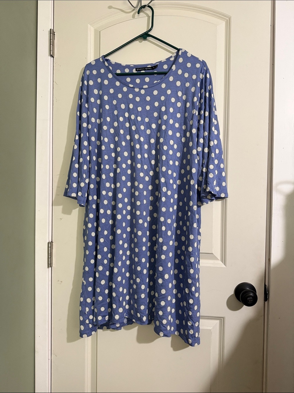 Womens Gudrun Sjoden Blue Polka Dot Dress. XL
